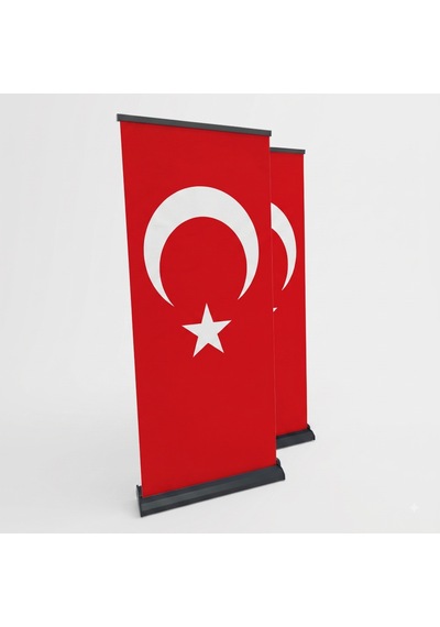 Türk Bayrağı Baskılı Pro Roll Up Banner 100x200cm Diğer