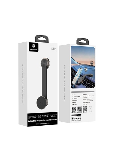 Lenyes Cr171 Magnetik Magsafe Uyumlu Bükülebilen Eğimi Ve Düz Zemin Araç Telefon Tutucu Siyah