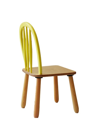 Woodnjoy Ahşap Macaron Sandalye Sarı Sarı