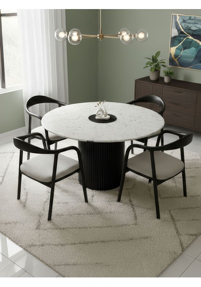 Breeze Mermer Desenli Ahşap Mutfak Masası 120x120 Siyah Breeze Mermer Desenli Ahşap Mutfak Masası 120x120 Siyah