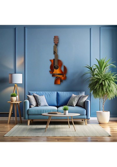 Geometrik Gitar - Metal Tablo - Dec0188 33 X 90 Cm Çok Renkli