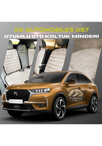 Ds Automobiles Ds7 Bej Tay Tüyü Cepli & Terletmez Sırtlı Oto Koltuk Minder Seti - Koruma Kılıfı  Ön & Arka Set