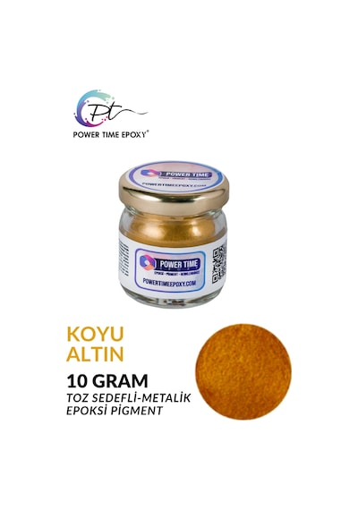 Sedefli Metalik Toz Pigment Boya Koyu Altın Deep Gold Epoksi Için