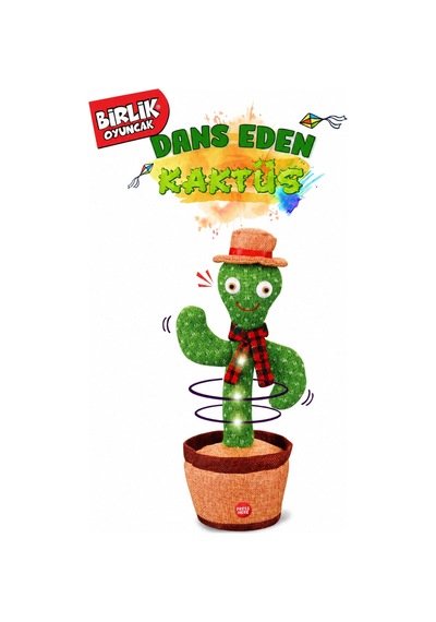 Dans Eden Kaktüs Ses Taklitli Işıklı Müzikli Peluş Oyuncak +3 Yaş