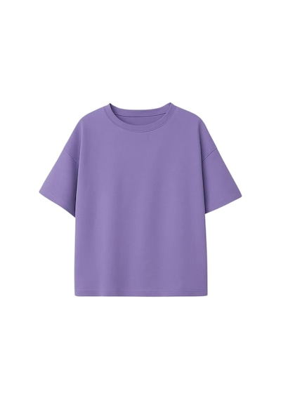 Zuzunga Unisex Basic Kısa Kollu Çocuk T-shirt Mor
