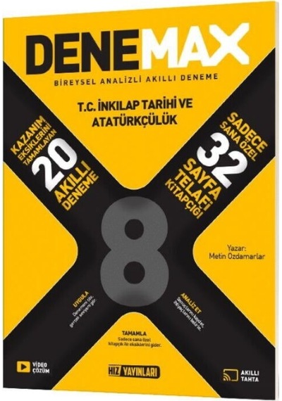 Hız Yayınları 8. Sınıf İnkilap Tarihi Ve Atatürkçülük Denemax 20 Li Akıllı Deneme