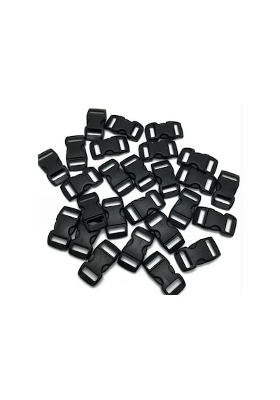 25 Adet Paracord Bileklik İçin 10 MM Siyah Plastik Klips Siyah