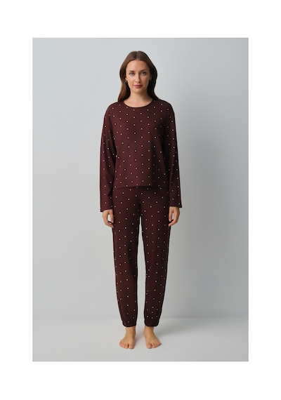 Suwen Meloni Spor Pijama Takımı Wsh1051014691 Kahverengi