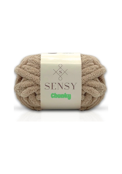 Sensy Chunky El Örgü Ipliği 200 Gr Parmak Örgü Ipi Battaniye Ipi Sütlü Kahve
