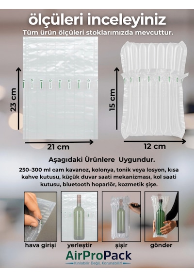 21x23 Cm 50 Adet Havalı Kargo Poşeti Airbag/airbed/airpack/airpak Ambalaj