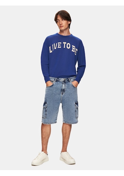 Ltb Marıno Short Orta Bel Rahat Kesim Açık Mavi Jean Bermuda Açık Mavi L