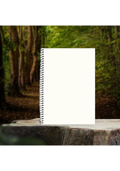 16x22 Cm Çizgisiz Hafif Kağıt 80 Yaprak Telli Defter Karton Kapak 60 Gr Ivory Kağıt Mavi