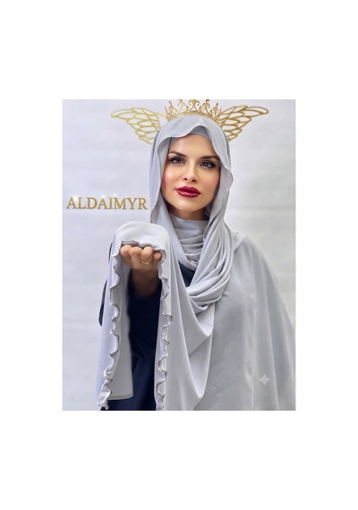 Aldaıyr Tesettür Sandy Şal İpli Gri Ku