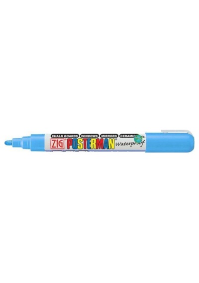 Posterman Waterproof Boyama Markeri Medium Uç 2 Mm Lıght Blue Karışık Çok Renkli