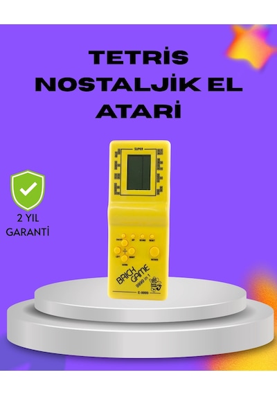 Klasik Tetris Oyunu El Konsolu Taşınabilir Pil İle Çalışan Retro El Aterisi