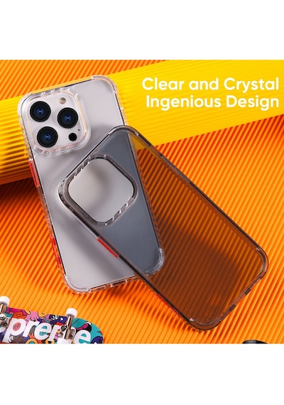 Rock Apple Uyumlu iPhone 14 Pro Kılıf Air Serisi Şeffaf Silikon - Siyah Siyah