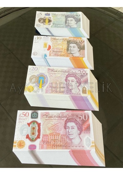 200 ADET KARMA 5-10-20-50 STERLİN BANKNOT POUND PARA GEÇERSİZ