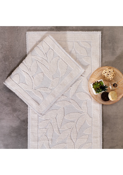 Schafer Home Leaf 2 Li Banyo Paspası-ekru Ekru