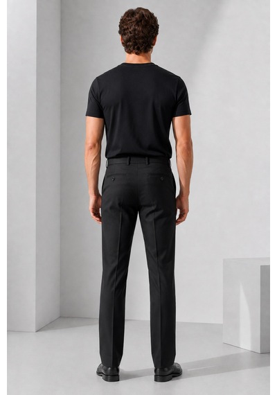Bihan Store Erkek Düz Kesim Zeta Gabardin Kumaş Slim Fit Pantolon 2026-siyah