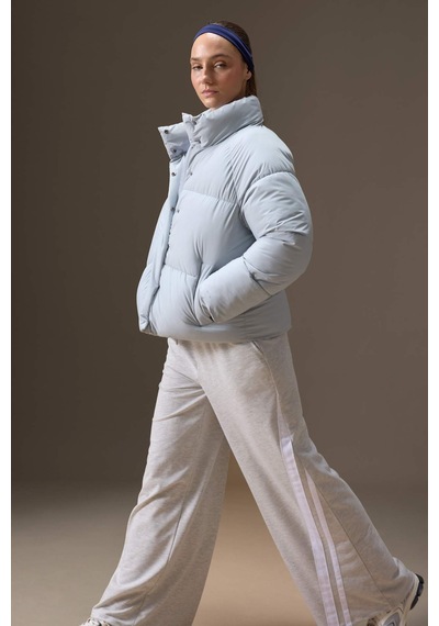 Defacto Su İtici Regular Fit Dik Yaka Reglan Kol Kışlık Şişme Mont A1550AX23AU Gri