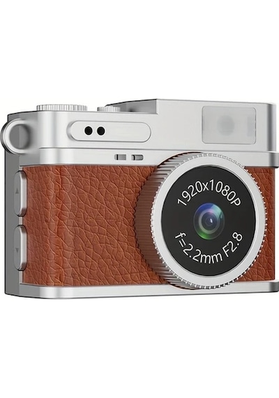Lumaworld A Brown Mini Retro Kamera 8gb Hafıza Kartlı Taşınabilir Fotoğraf Video Çekim