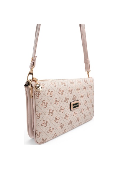 Silver & Polo Silver Polo Pembe - Pudra Monogram Kadın Çapraz Çanta Sp1291
