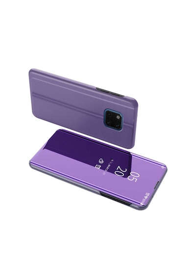 Huawei Mate 20 Pro Aynalı Kapaklı Lüx Kılıf Mavi