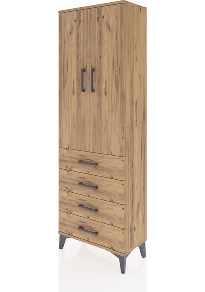 Arges Dolap Tek Raflı 4 Çekmeceli Tek Askılı 60x30x182 Çam-çam Çam Arges Dolap Tek Raflı 4 Çekmeceli Tek Askılı 60x30x182 Çam-çam Çam