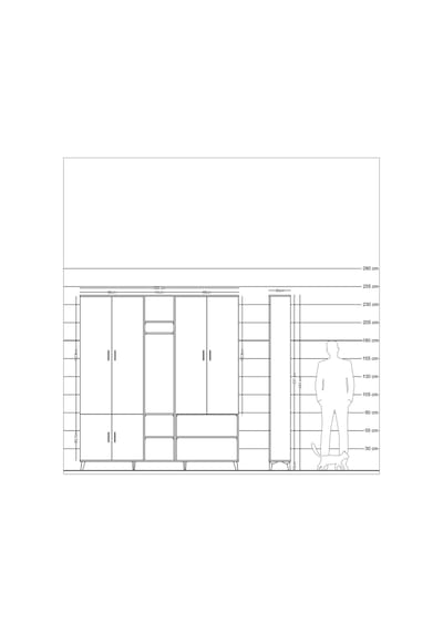 Arges Dolap 15 Raflı 5 Kapaklı Tek Askılı 220x30x243 Çam-çam/antrasit Atlas Çam/antrasıt Arges Dolap 15 Raflı 5 Kapaklı Tek Askılı 220x30x243 Çam-çam/antrasit Atlas Çam/antrasıt
