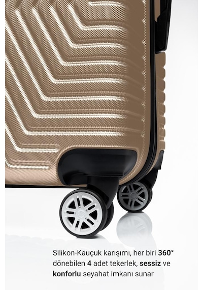 G&d Polo Suitcase Abs 3'lü Gold Lüx Valiz Seyahat Seti 600.06-set Altın
