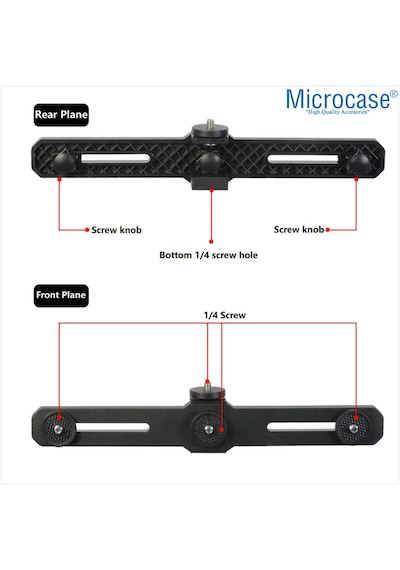 Microcase 2in1 Çift Başlıklı Ayarlanabilir 2 Telefon Tutucu + 2.1 Mt Tripod - Al5061 Siyah