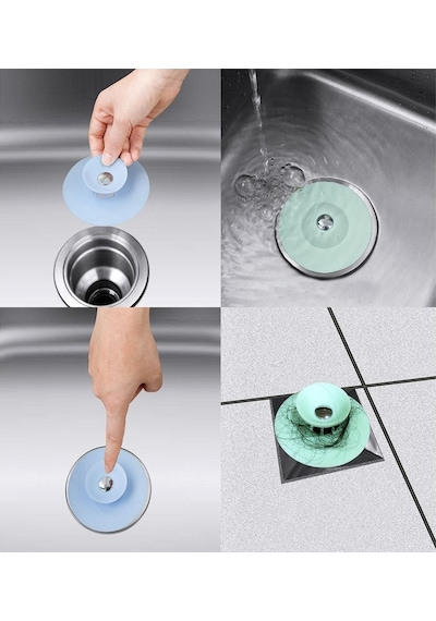 Silikon Lavabo Küvet Süzgeci Kilitli Lavabo Tıkacı Lavabo Küvet Tıpası 7010