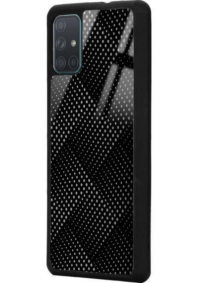 Samsung Uyumlu A71 Black And Gray Tasarımlı Glossy Telefon Kılıfı Siyah