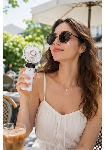 Estone Es-9400 Dijital Ekranlı Katlanabilir Mini Fan El / Masa / Boyun Tipi