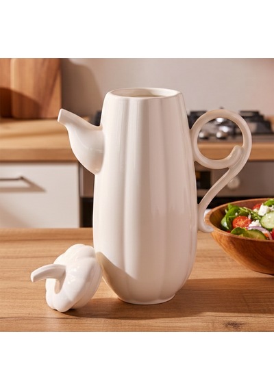 Porsima 17020 2li Pumpkin Porselen Çok Amaçlı Sunum Ve Servis Yağdanlığı Yağlık Sirkelik Yağdanlık 1000+1000 Ml Beyaz