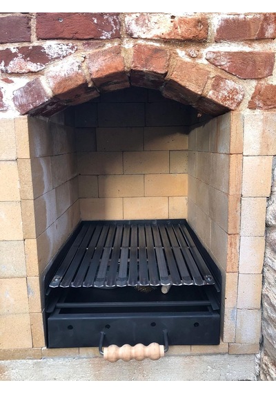 40x50 Cm Barbekü Taş Ocak Taş Şömine Bims Barbekü İçine Kızaklı Izgara Kül Çekmeceli Izgara