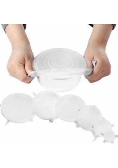 Gıda Koruma Sistemi 6Lı Set Şeffaf Silikon Streç Kapak Tencere Ta N1115451