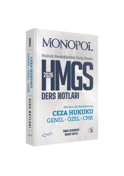 Hmgs Ceza Hukuku Genel Özel Cmk Ders Notları 3. Baskı Monopol Yayınları