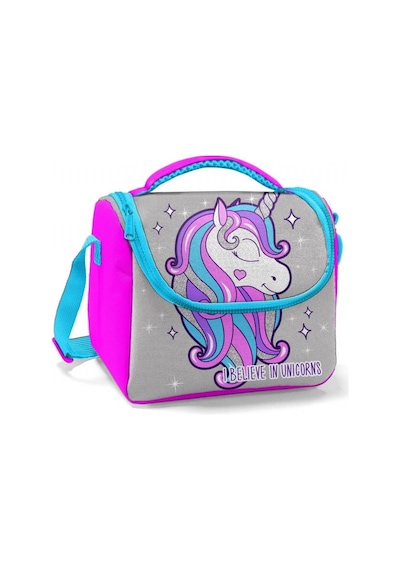 Coral High Pembe Gri Unicorn Baskılı Kız Çocuk Okul Beslenme Çantat