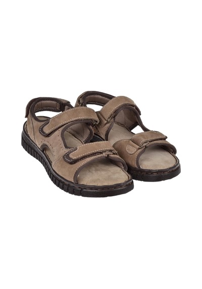 Forelli Hakiki Deri Comfort Cırtlı Kadın Sandalet Arya For-38506 Kum Nubuk Kum Rengi