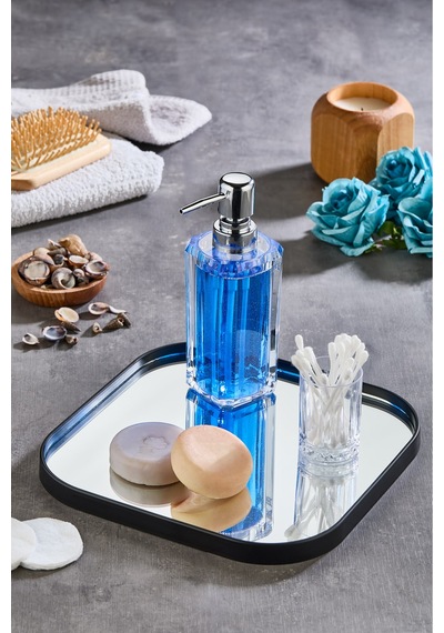 Kare Ayna Duvar Aksesuarı - Sunumluk Siyah Çok Amaçlı 24x24cm Plastik Siyah Duvar Aynası Renkli
