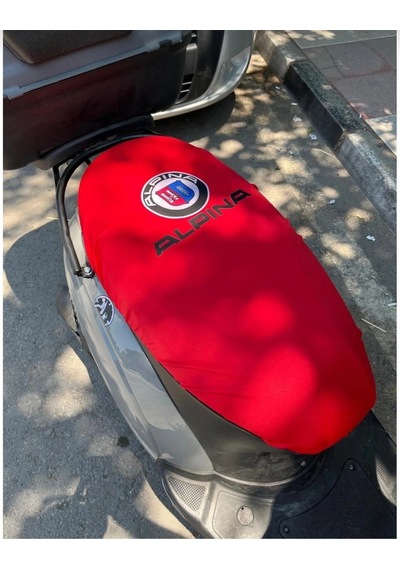 Alpina Kırmızı Penye Motorsiklet Sele Kılıfı 1.kalite Likrali Penye Yıkanabilir
