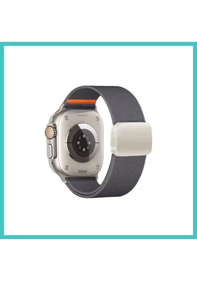 Ny Joy Watch Ultra 49mm Nylon Manyetik Kordon - Gri Nyjoybz