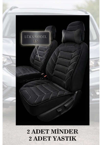 Opel Vectra B 2002 Uyumlu Siyah Renk Premium Lüks 2 Adet Minder Ve Yastık