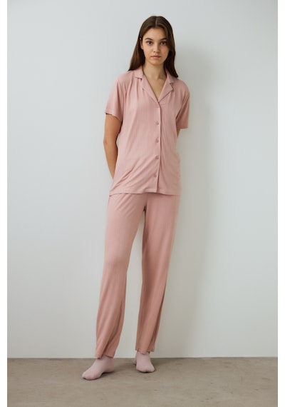 Penti Gül Kurusu Emma Fitilli Gömlek Yakalı Kısa Kollu Pijama Takımı Pn31xrd125sk-re19 Gul Kurusu Penti Gül Kurusu Emma Fitilli Gömlek Yakalı Kısa Kollu Pijama Takımı Pn31xrd125sk-re19 Gul Kurusu