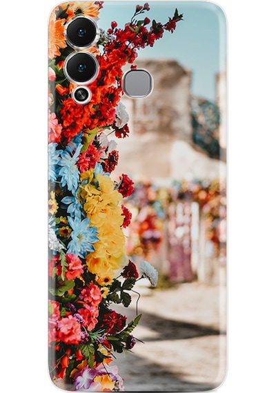 Infinix Hot 12 Play Kılıf Silikon Desen Özel Seri Gerçek Çiçekler 1743