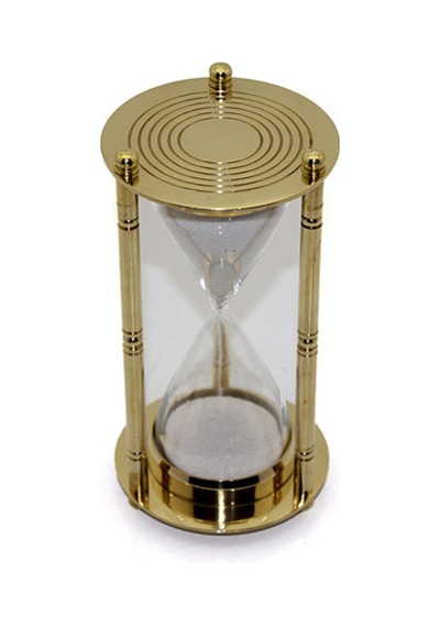 2 Adet Pirinç Kum Saati Dekoratif Masaüstü Zamanlayıcı Ve Dekor Aksesuarı, Sand Timer Hourglass 14 X 8 Cm Diğer