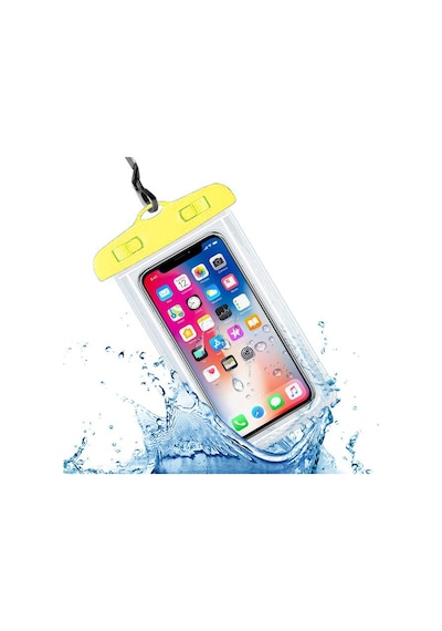 Maks Technology Mkst Standart Boy Su Geçirmez Üniversal Kılıf - Sarı Sarı