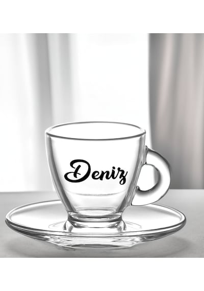 Bk Gift Kişiye Özel İsimli Dtf Cam Espresso Fincanı, Sevgiliye Hediye, Arkadaşa Hediye, Doğum Günü Hediyesi Kobitmeyencom30995 Bk Gift