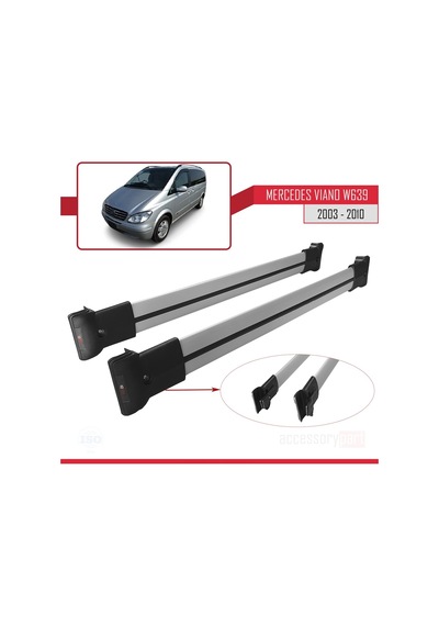 Mercedes Viano 2003-2010 Arası Fly Model Ara Atkı Tavan Barı Gri